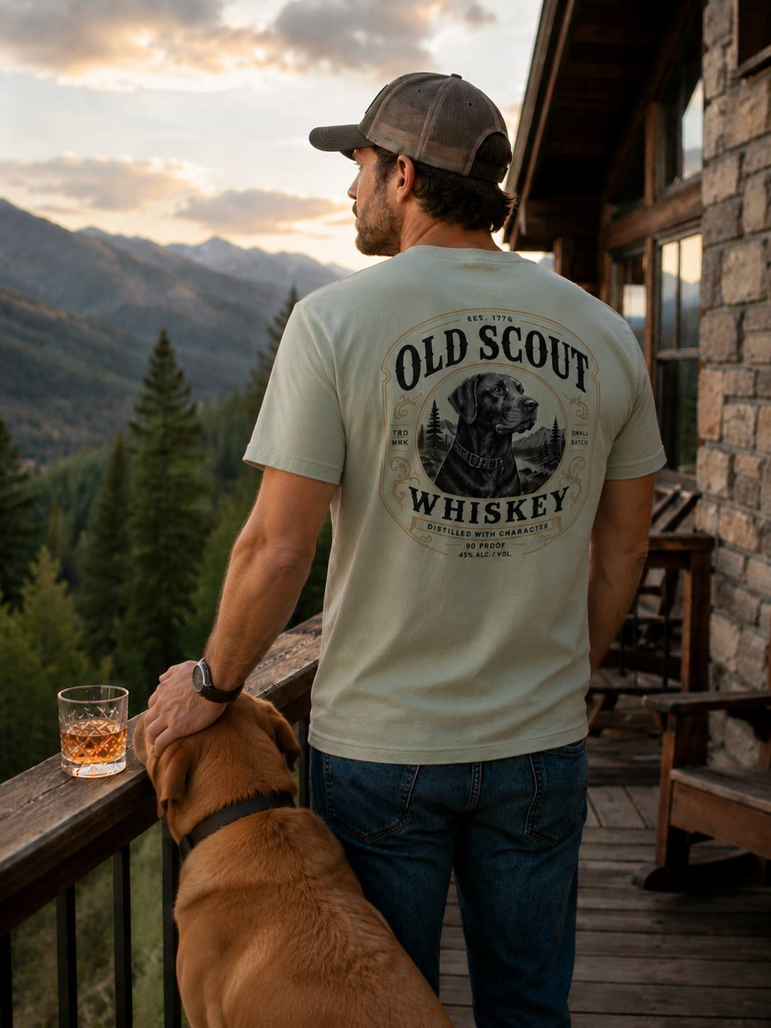 Old Scout Whiskey Dog Tee