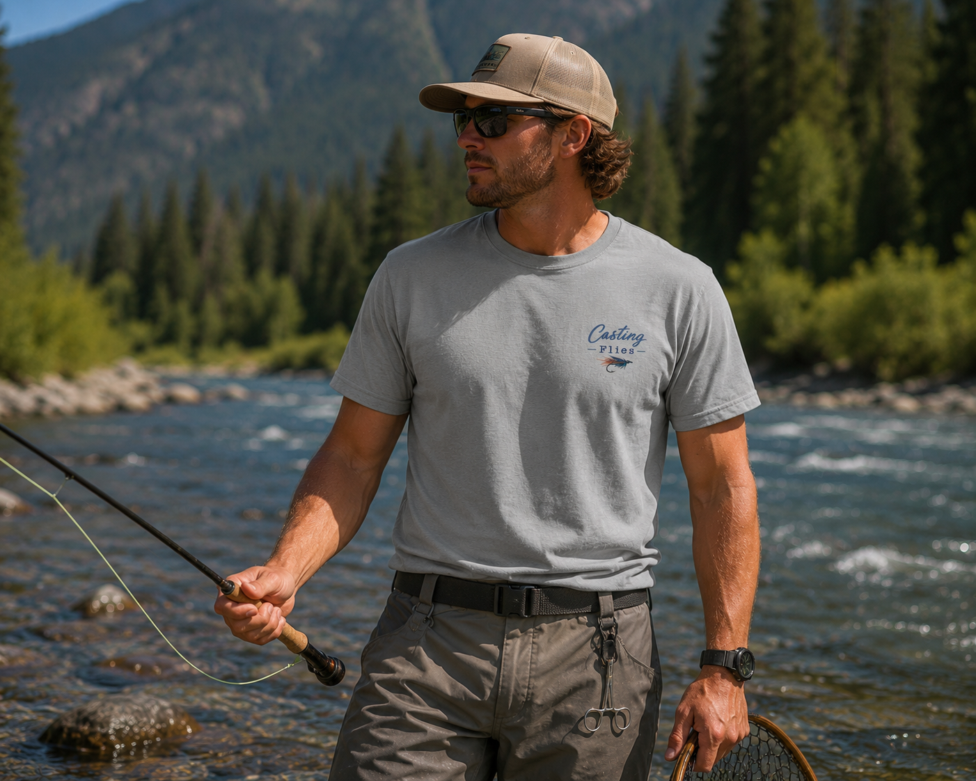 Casting Flies & Telling Lies (Bordered) Tee