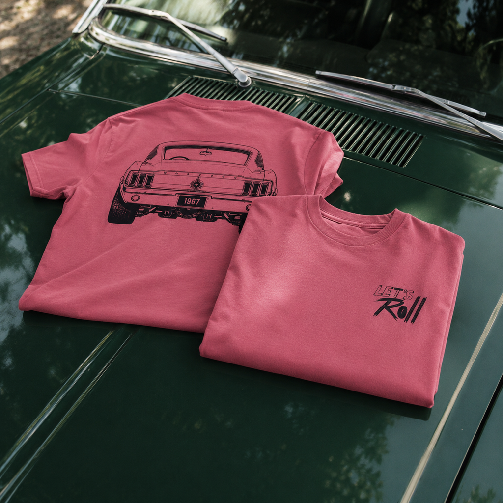 Let's Roll Mustang Fastback t-shirt