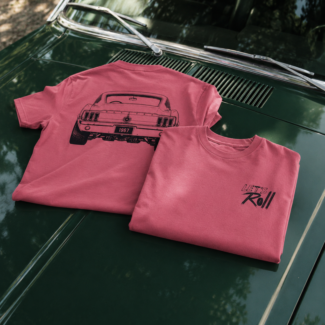 Let's Roll Mustang Fastback t-shirt