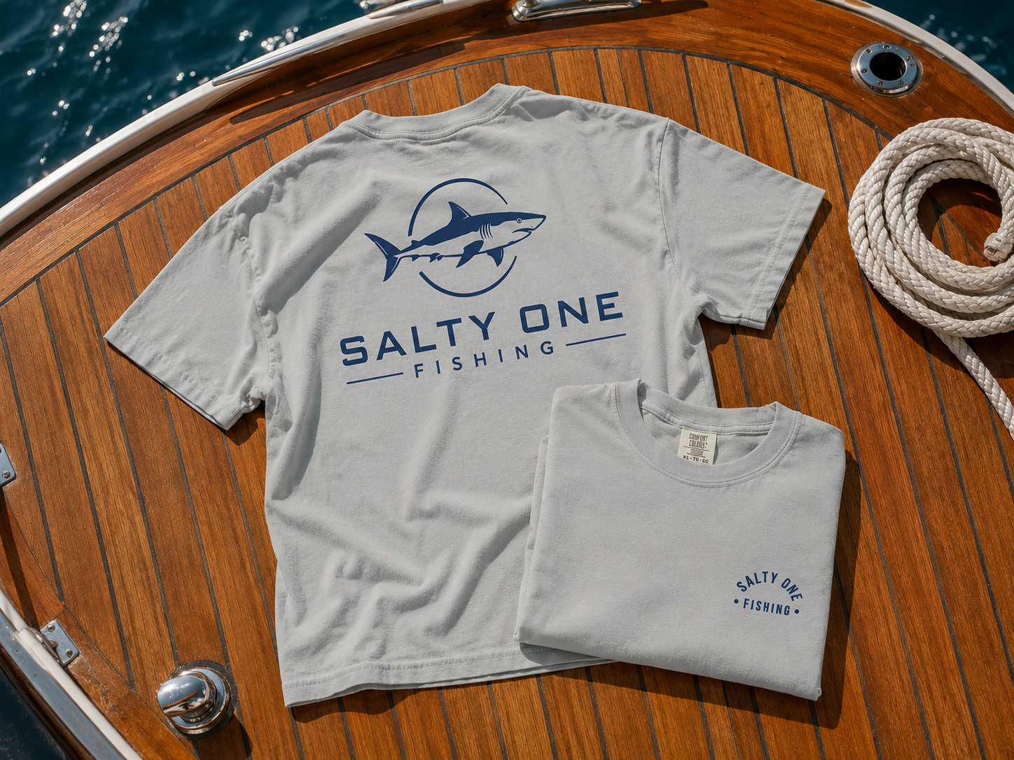 Salty One Fishing Shark Tee